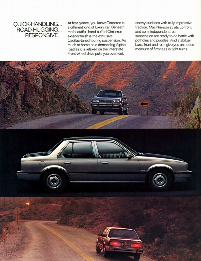1982 Cadillac Cimmaron Brochure Page 2